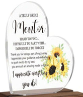 Acrylic Plaque Heart Great Mentor